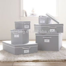 Cajas de cajones de tela gris lienzo tela hogar cajas de almacenamiento